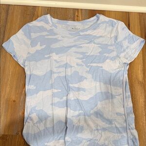 Athleta Light Blue Camo Tee